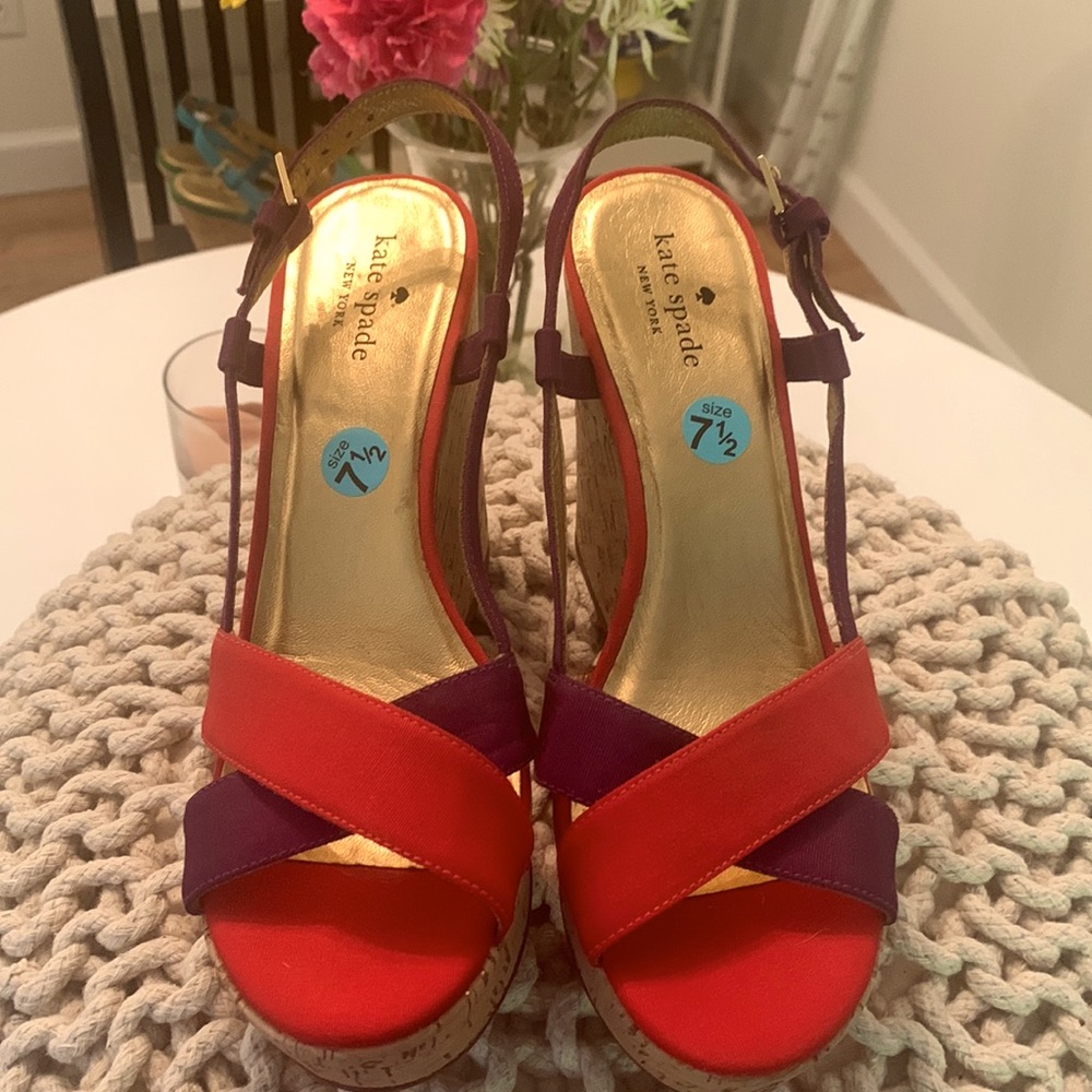 Kate Spade Penny platform wedge sandals.